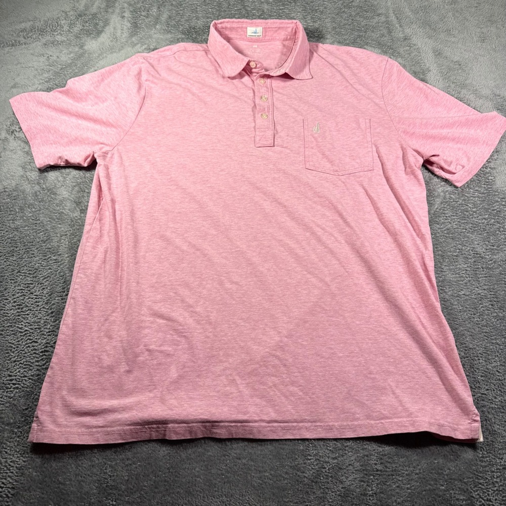 Johnnie-O Mens Hangin Out Pink Heather Short Sleeve‎ Pocket Polo Shirt XL